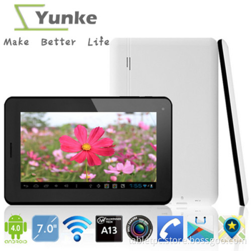 a13 tablet pc 7inch 8gb tablet cell phone dual camera bluetooth and wifi